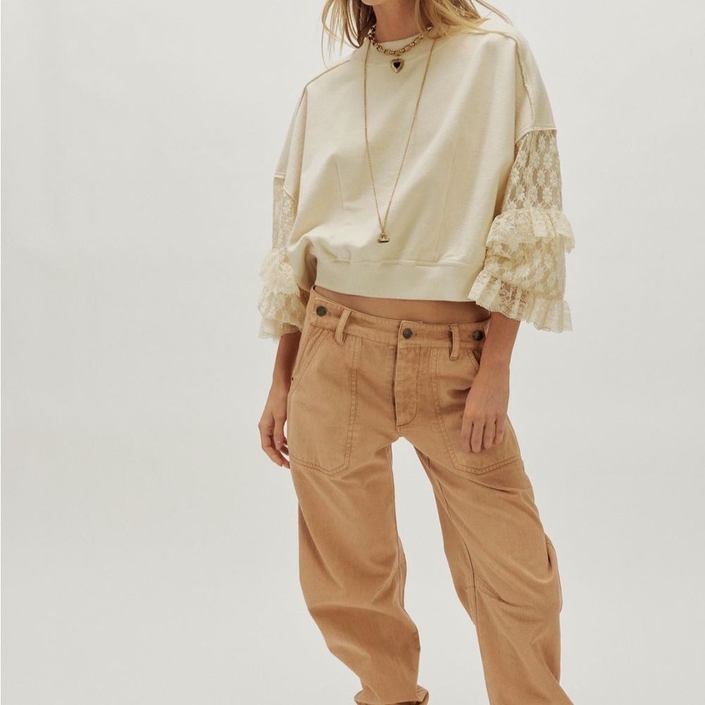 Free People Gaia Lace Crewneck NWT - Picture 3 of 7